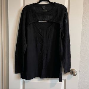 Torrid Black Pullover Slit Front Sweater Top, 3X NWT